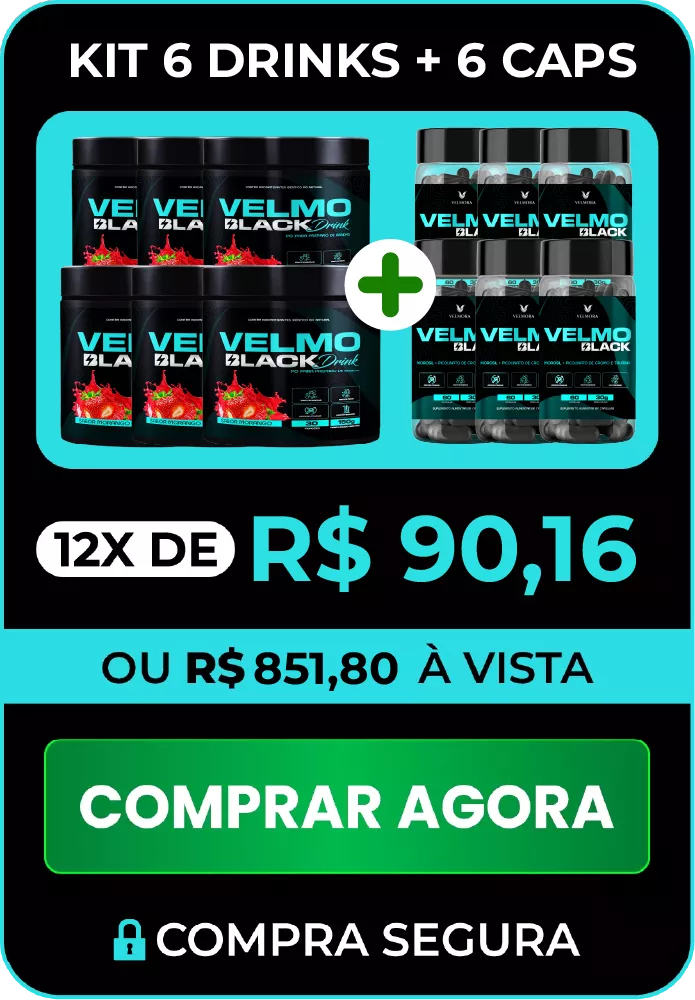 Kit 6 Drinks morango + 6 Caps — 12x de R$ 90,16 ou R$ 851,80 à vista