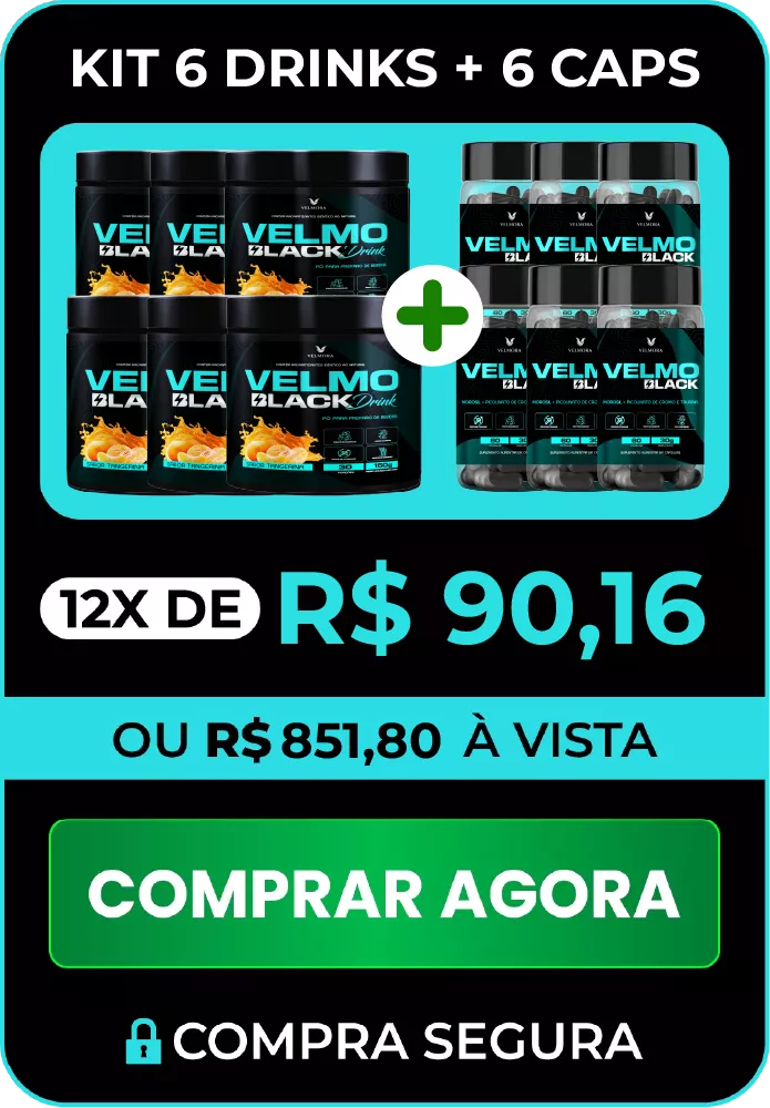 Kit 6 Drinks tangerina + 6 Caps — 12x de R$ 90,16 ou R$ 851,80 à vista